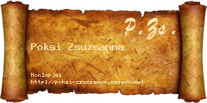 Poksi Zsuzsanna névjegykártya